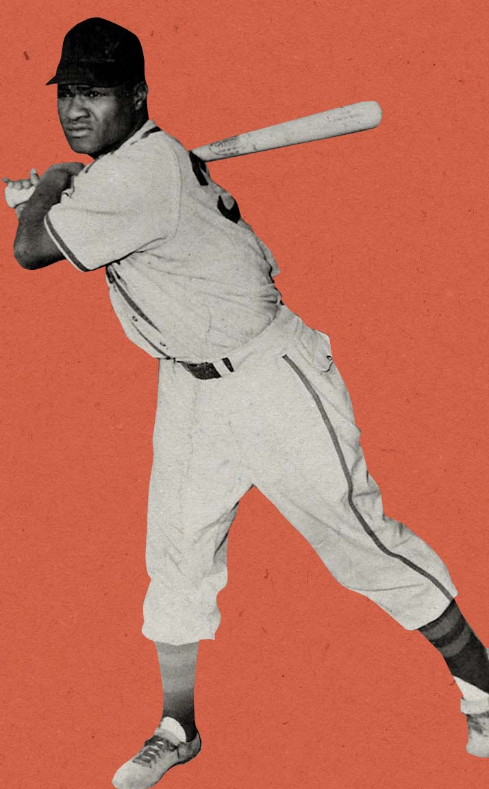 Hank Thompson posing in a baseball uniform