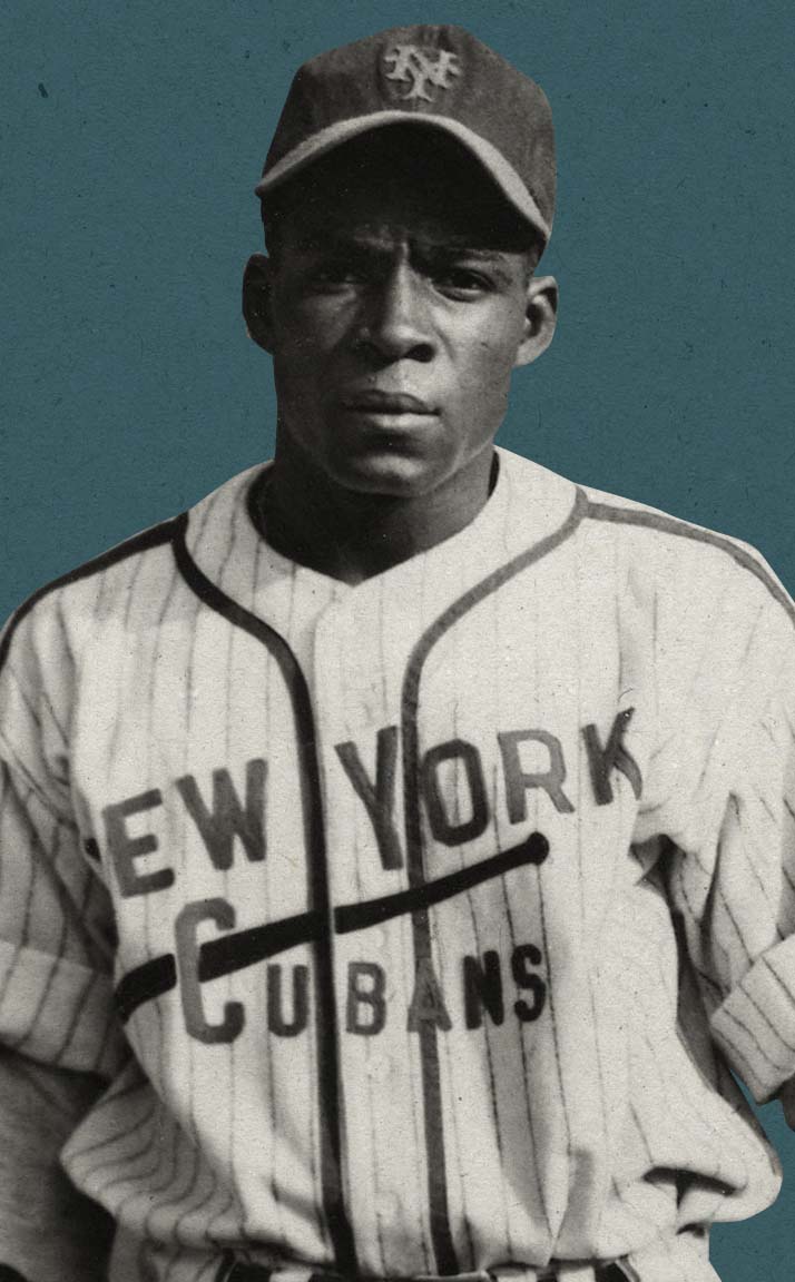 Minnie Minoso posing in a New York Cubans uniform