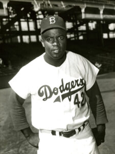 Jackie Robinson in Dodgers uniform