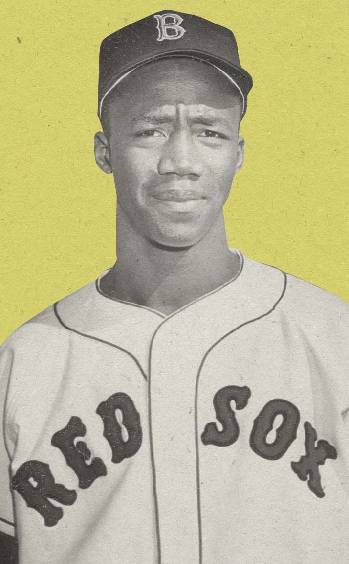 Pumpsie Green posing in Boston Red Sox uniform